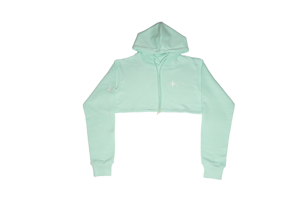 Mint Cropped Hoodie