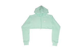 Mint Cropped Hoodie