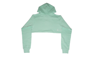 Mint Cropped Hoodie